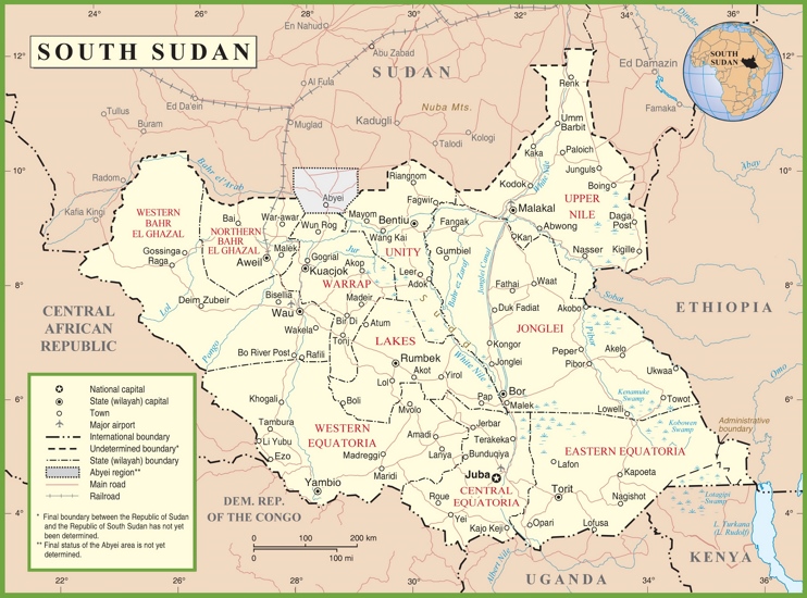 Map of south sudan